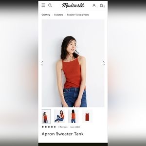 Madewell apron sweater deep orange